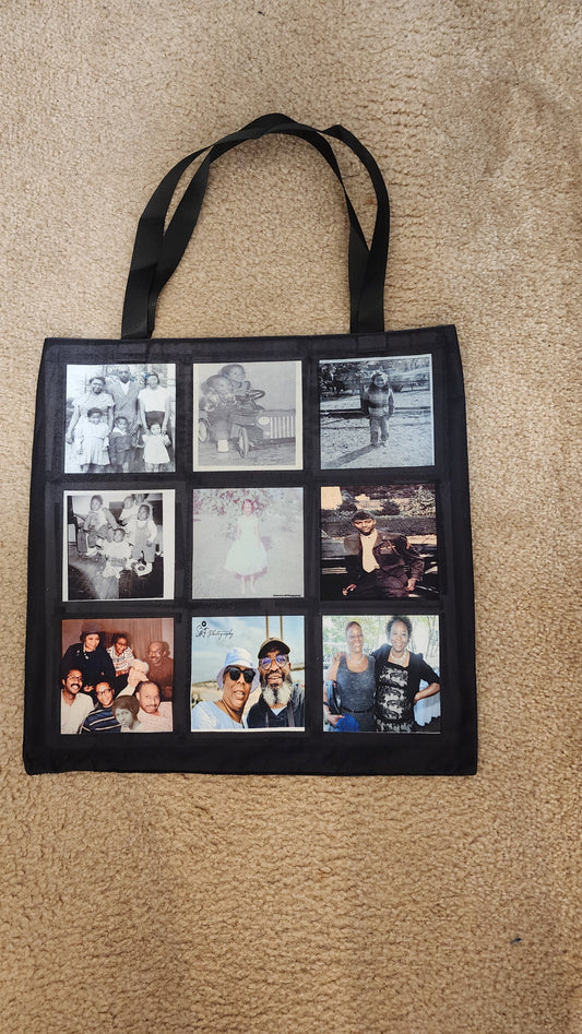 Customized 9 panel photo tote bag - using your photos