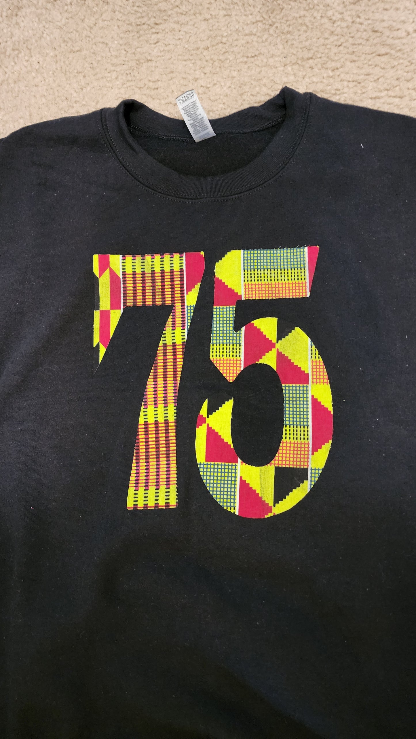 Customized Sweatshirt (75th birthday) Afrocentric